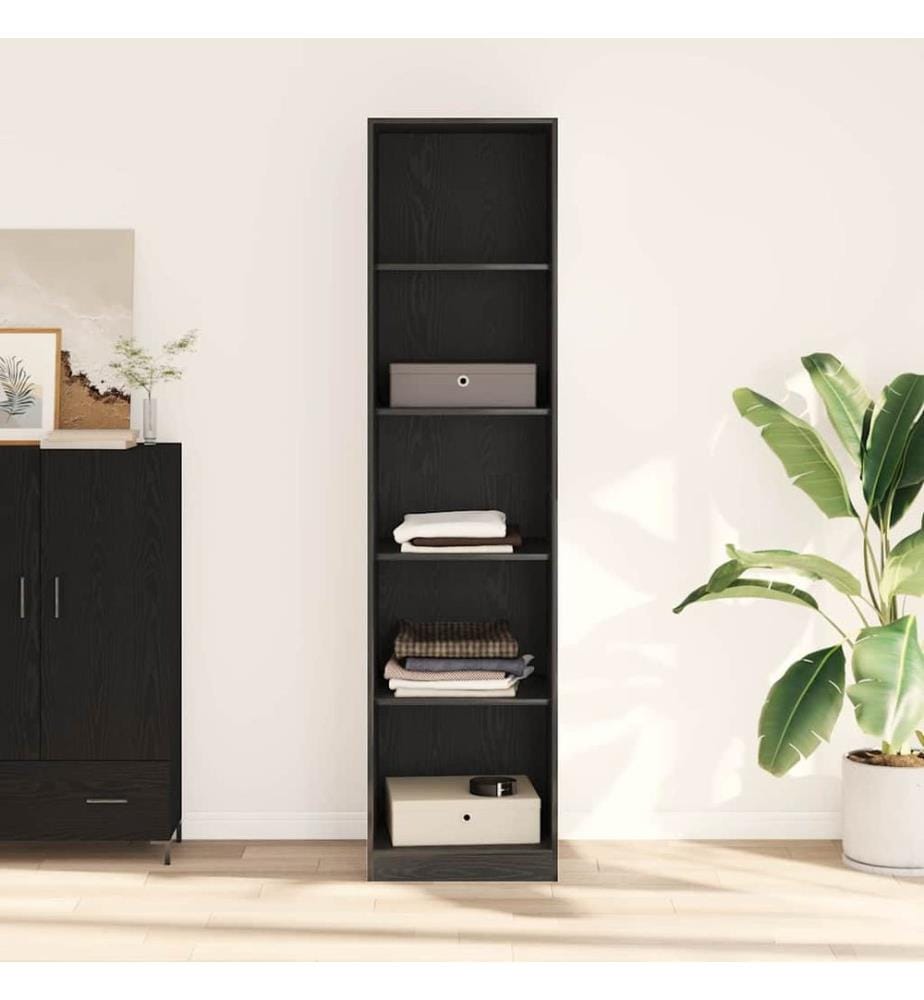 Kleiderschrank mit Regal Schwarz Eichen-Optik 50 x 50 x 200 cm