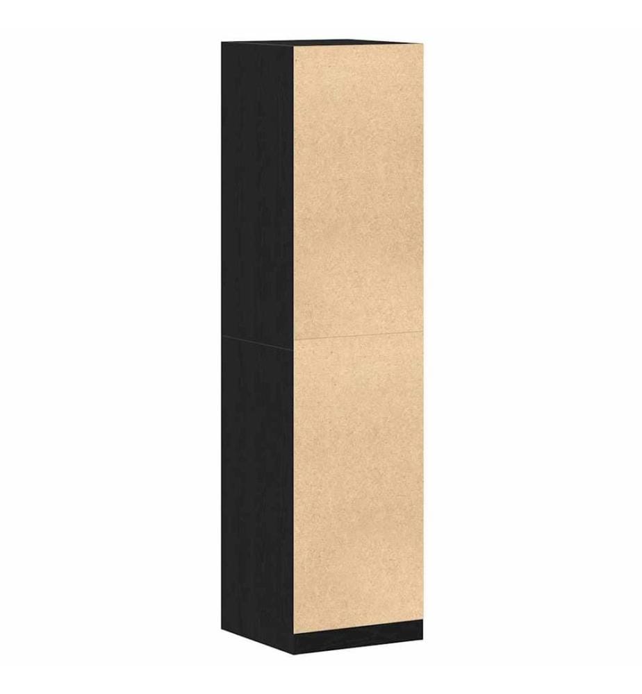 Kleiderschrank mit Regal Schwarz Eichen-Optik 50 x 50 x 200 cm