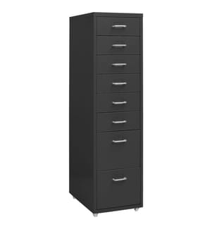 Aktenschrank mit Rollen Anthrazit 28x41x109 cm Metall