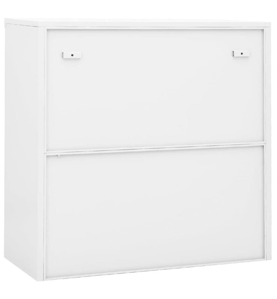 Büroschrank mit Schiebetür Weiss 90x40x90 cm Stahl