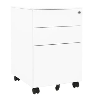 Aktenschrank mit Rollen Weiss 39x45x60 cm Stahl