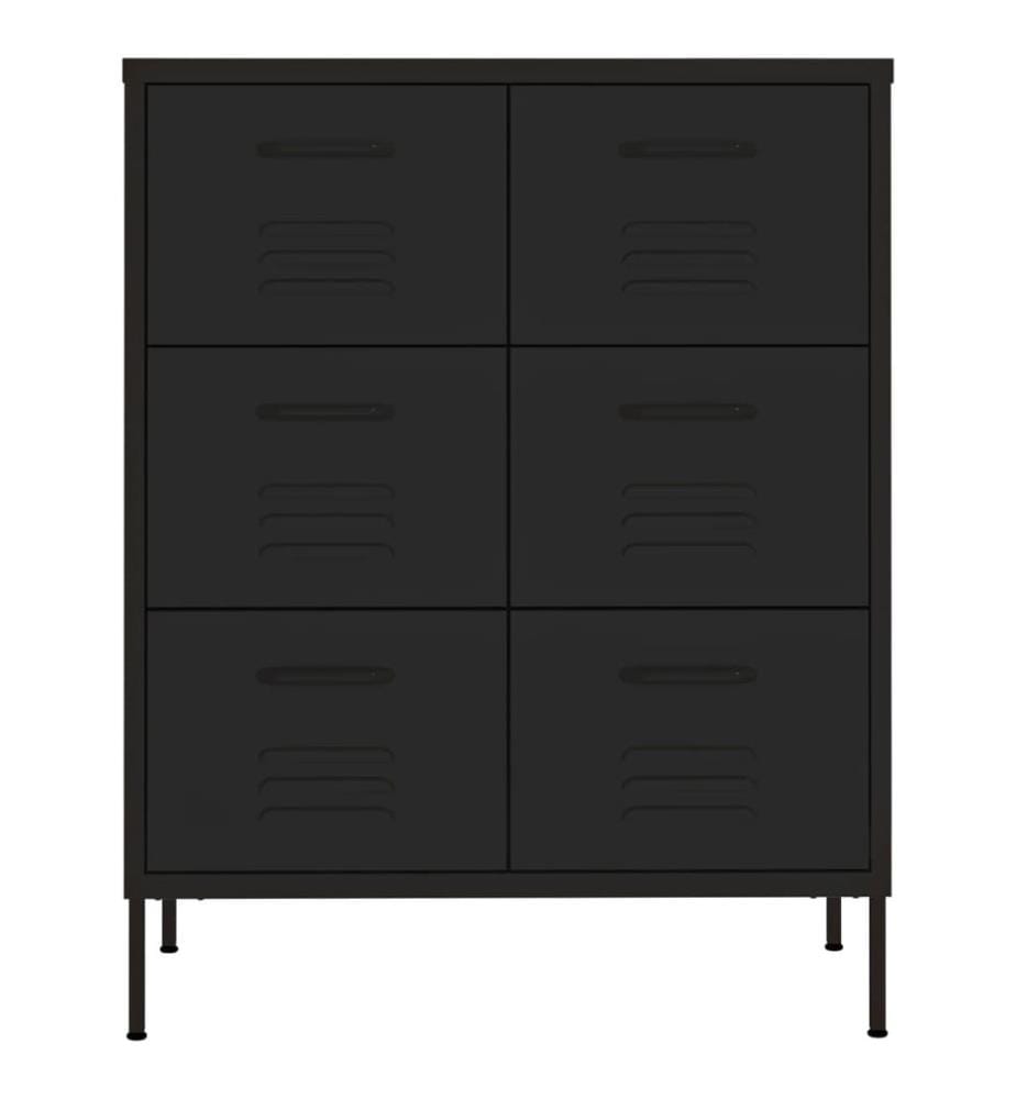 Schubladenschrank Schwarz 80x35x101,5 cm Stahl