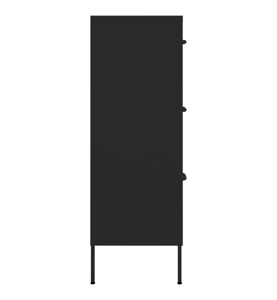 Schubladenschrank Schwarz 80x35x101,5 cm Stahl