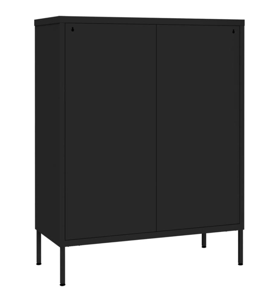 Schubladenschrank Schwarz 80x35x101,5 cm Stahl
