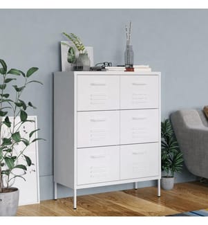 Schubladenschrank Weiss 80x35x101,5 cm Stahl