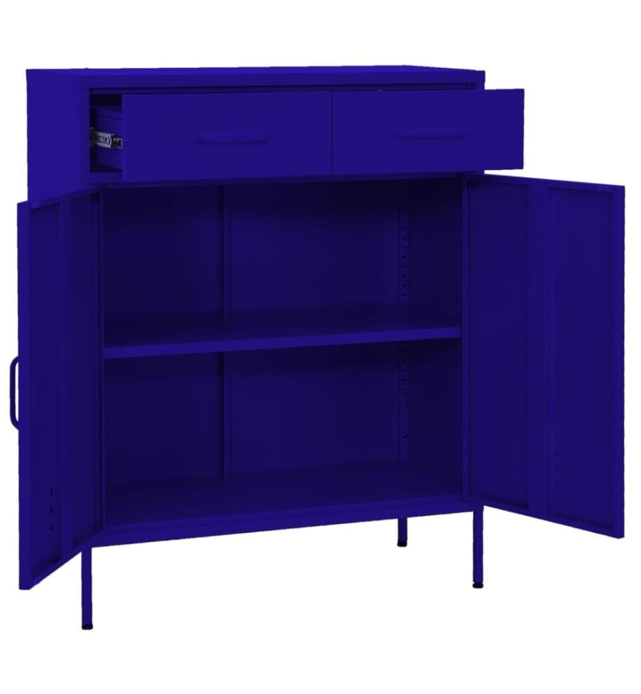 Lagerschrank Marineblau 80x35x101,5 cm Stahl