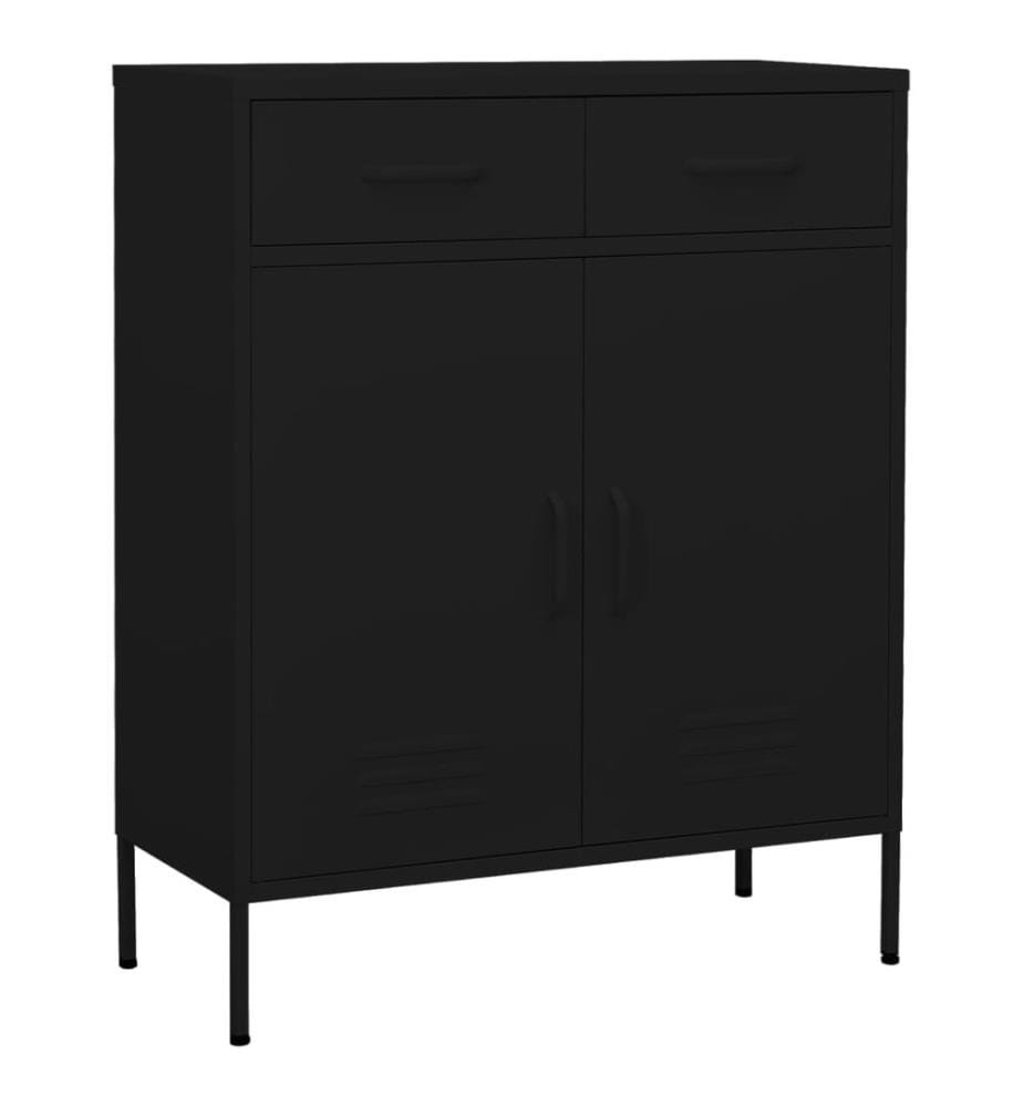 Lagerschrank Schwarz 80x35x101,5 cm Stahl