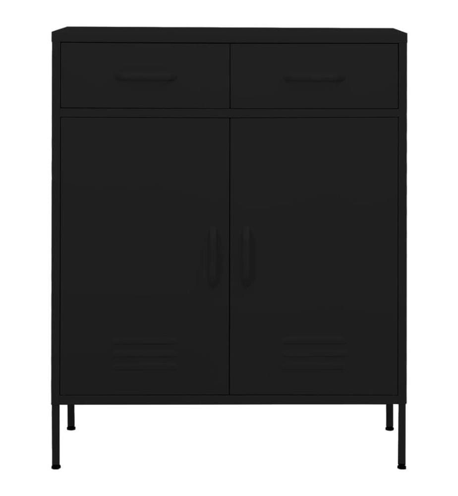 Lagerschrank Schwarz 80x35x101,5 cm Stahl