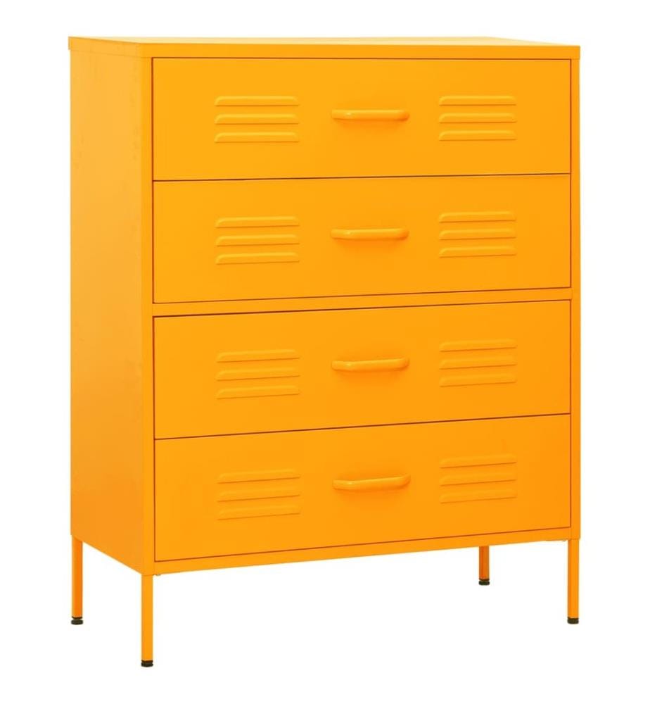 Commode Jaune moutarde 80x35x101,5 cm Acier