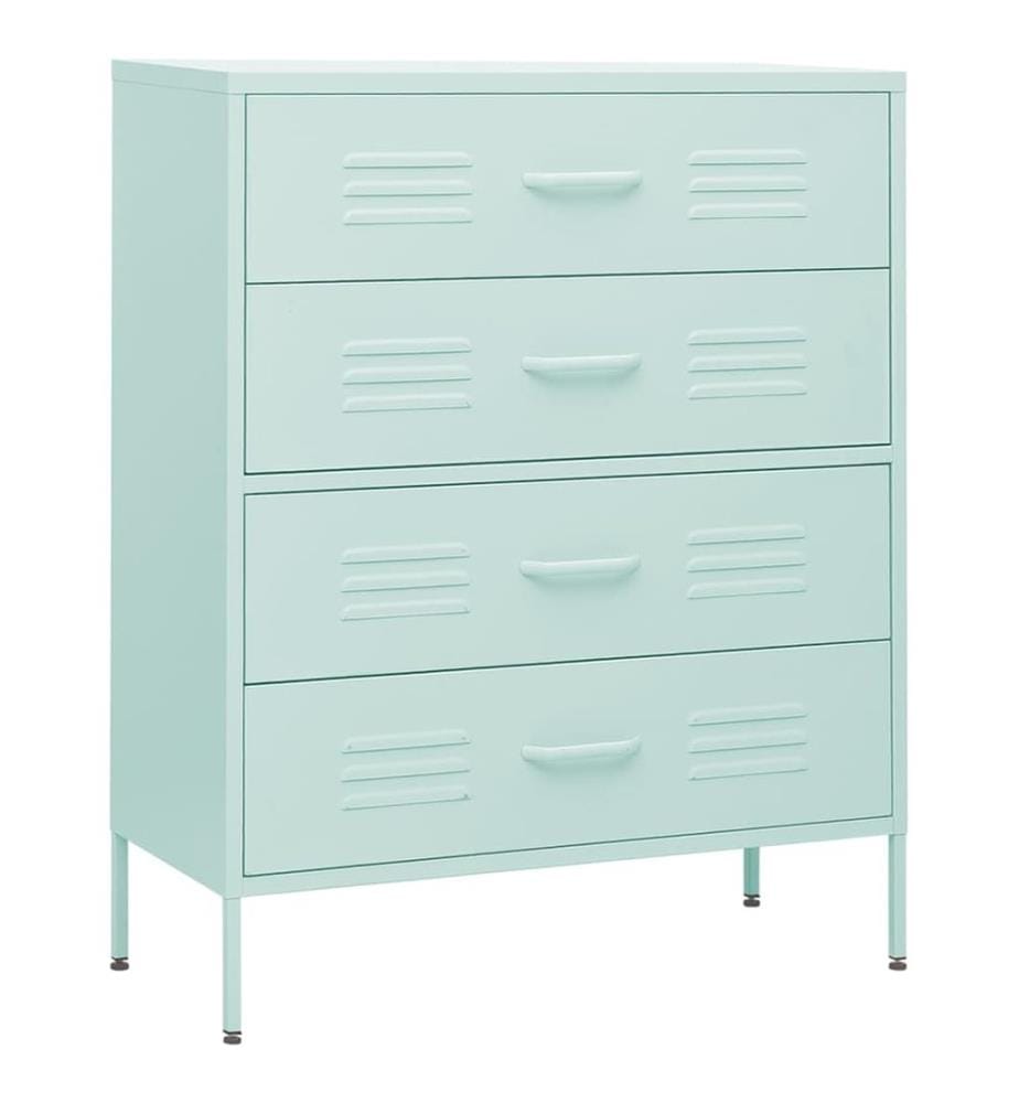 Kommode Minzgrün 80x35x101,5 cm Stahl