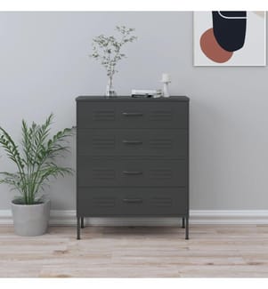 Kommode Anthrazit 80x35x101,5 cm Stahl