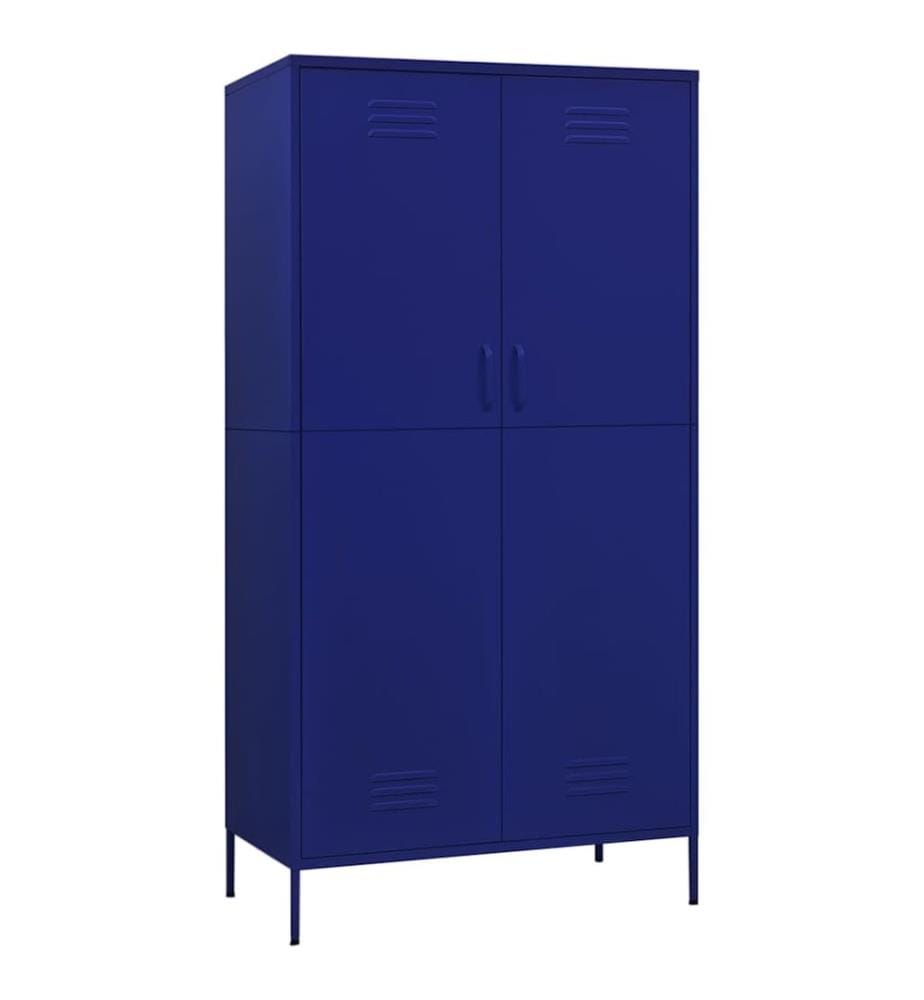 Kleiderschrank Marineblau 90x50x180 cm Stahl