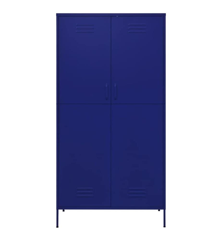 Kleiderschrank Marineblau 90x50x180 cm Stahl