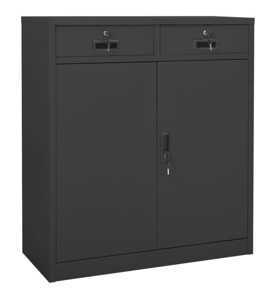 Armoire de bureau Anthracite 90x40x102 cm Acier