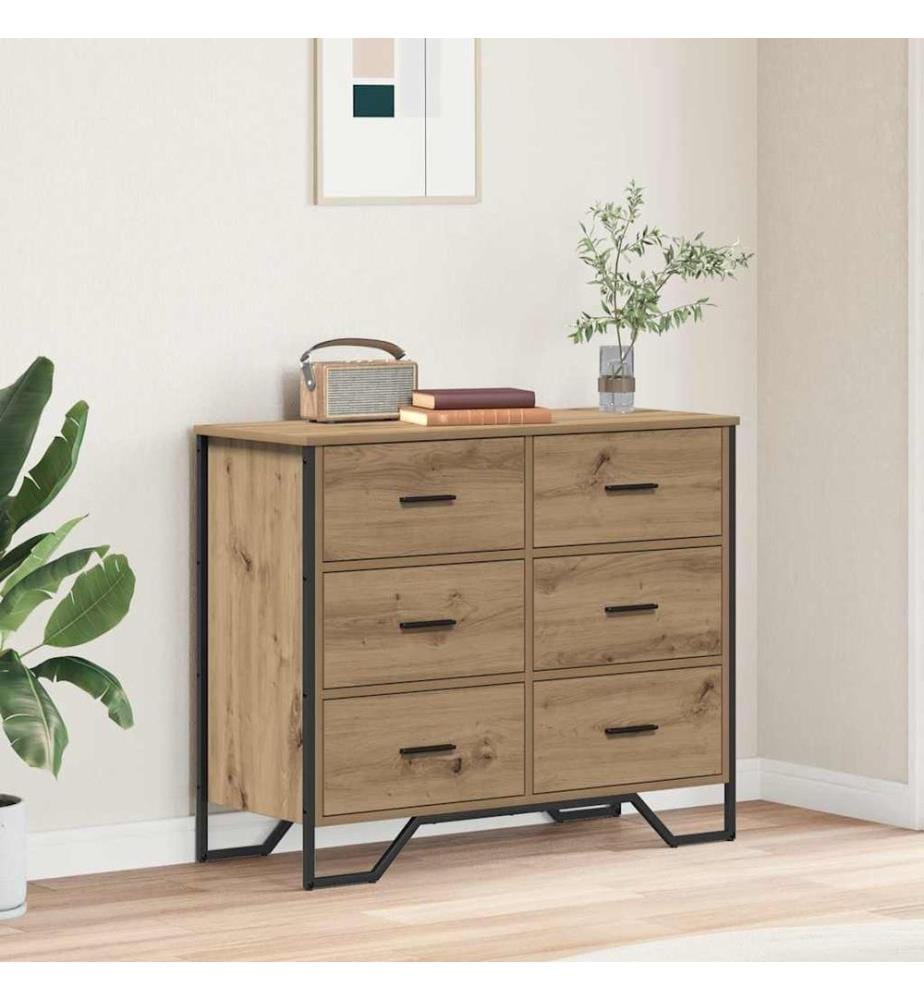 Kommode mit Schubladen 2 pcs Artisan-Eiche 91 x 35,5 x 74,5 cm