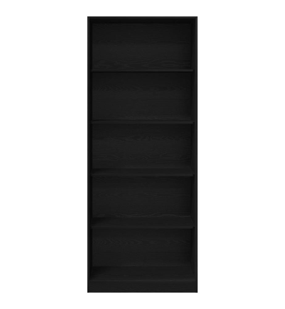 Kleiderschrank mit Regal Schwarz Eichen-Optik 80 x 50 x 200 cm