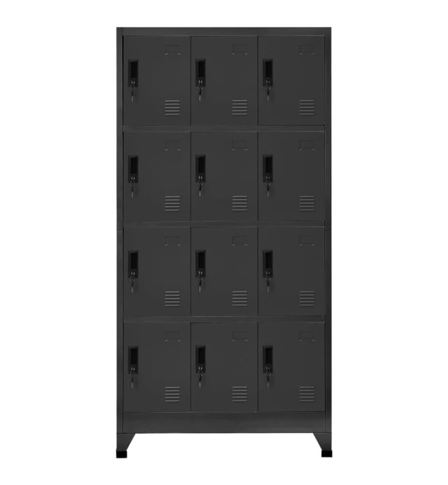 Schliessfachschrank Anthrazit 90x45x180 cm Stahl