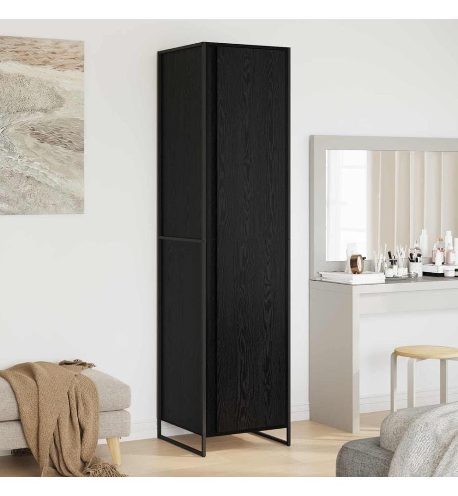 Garde-robe 2 pcs Chêne noir 50 x 50 x 200 cm Bois d'ingénierie