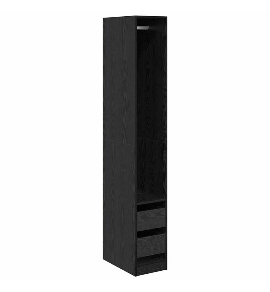 Kleiderschrank Schwarz Eichen-Optik 50 x 30 x 200 cm