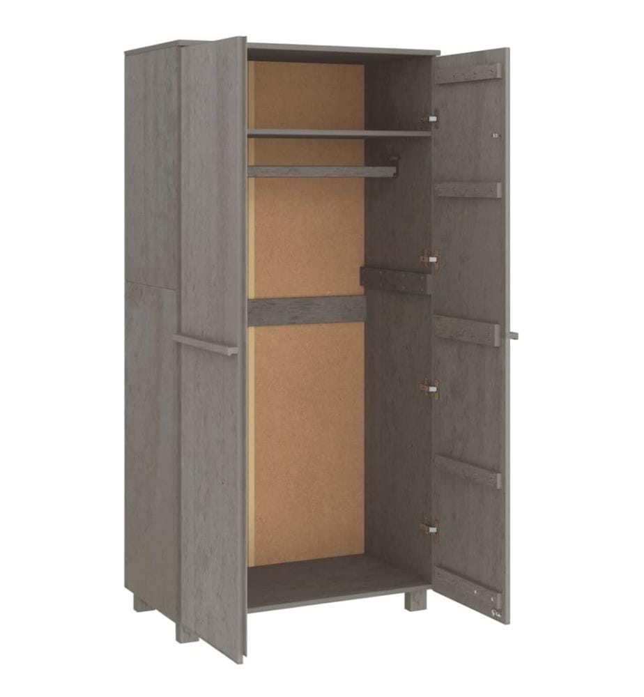 Garde-robe HAMAR Gris clair 89x50x180 cm Bois massif de pin