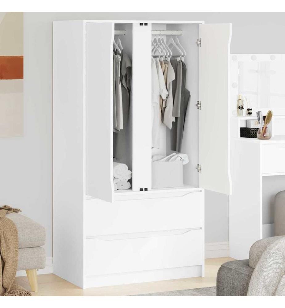 Kleiderschrank mit Tür Weiss 79,5 x 49 x 156 cm Holzwerkstoff