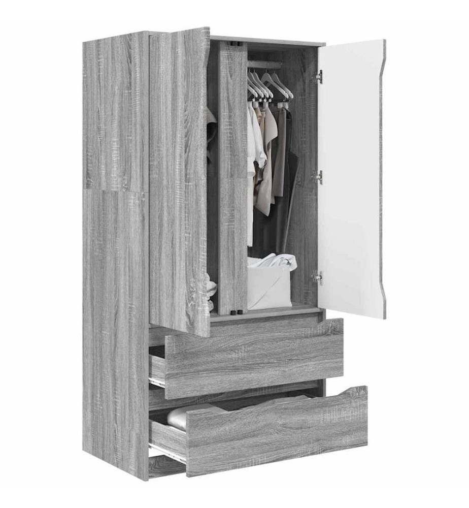Armoire Gris Sonoma 79,5 x 49 x 156 cm Bois d'ingénierie