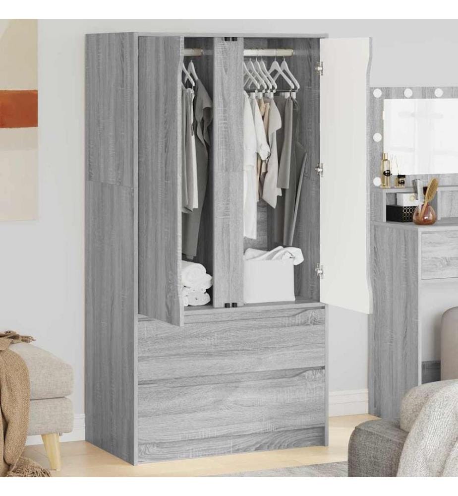 Armoire Gris Sonoma 79,5 x 49 x 156 cm Bois d'ingénierie