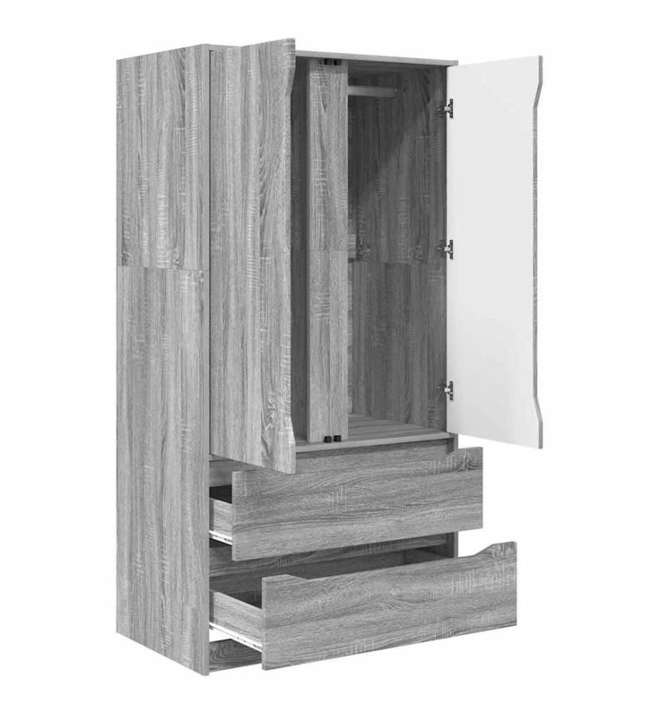 Armoire Gris Sonoma 79,5 x 49 x 156 cm Bois d'ingénierie
