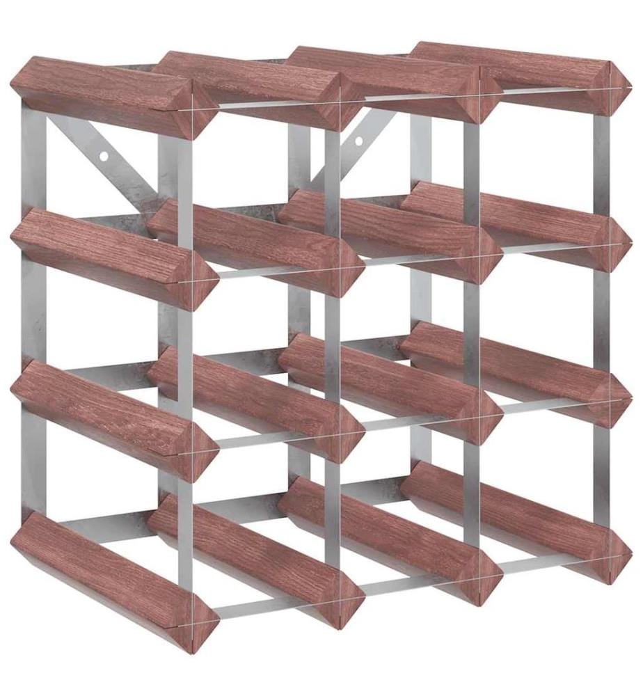 Casier à bouteilles pour 12 bouteilles Marron Bois pin solide