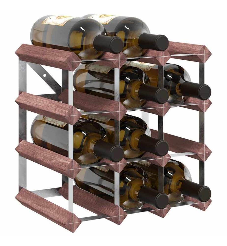 Casier à bouteilles pour 12 bouteilles Marron Bois pin solide