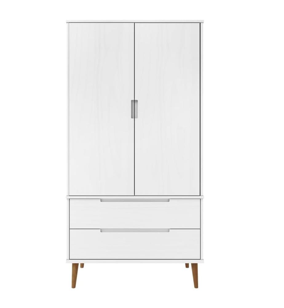 Garde-robe MOLDE Blanc 90x55x175 cm Bois massif de pin