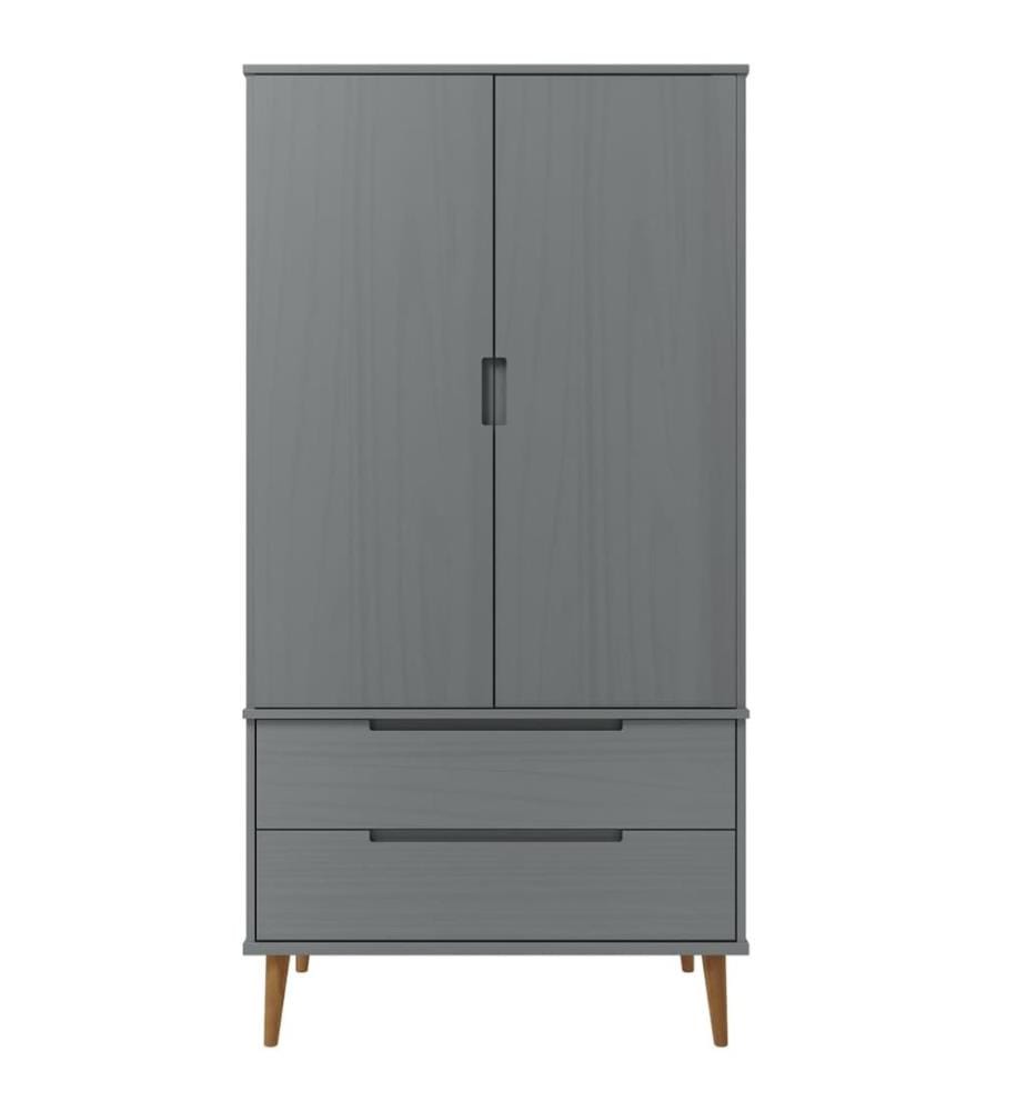 Garde-robe MOLDE Gris 90x55x175 cm Bois massif de pin