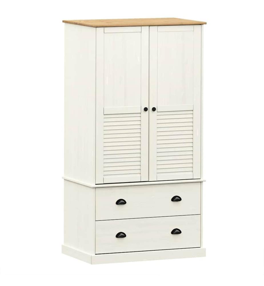 Kleiderschrank VIGO Weiss 90x55x170 cm Massivholz Kiefer