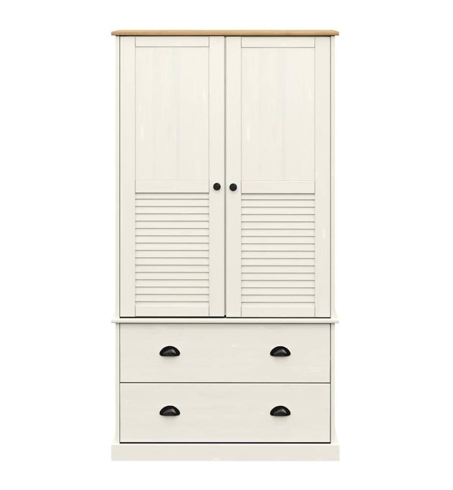Kleiderschrank VIGO Weiss 90x55x170 cm Massivholz Kiefer