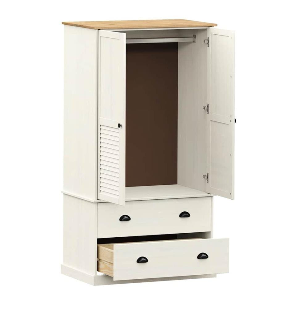 Kleiderschrank VIGO Weiss 90x55x170 cm Massivholz Kiefer