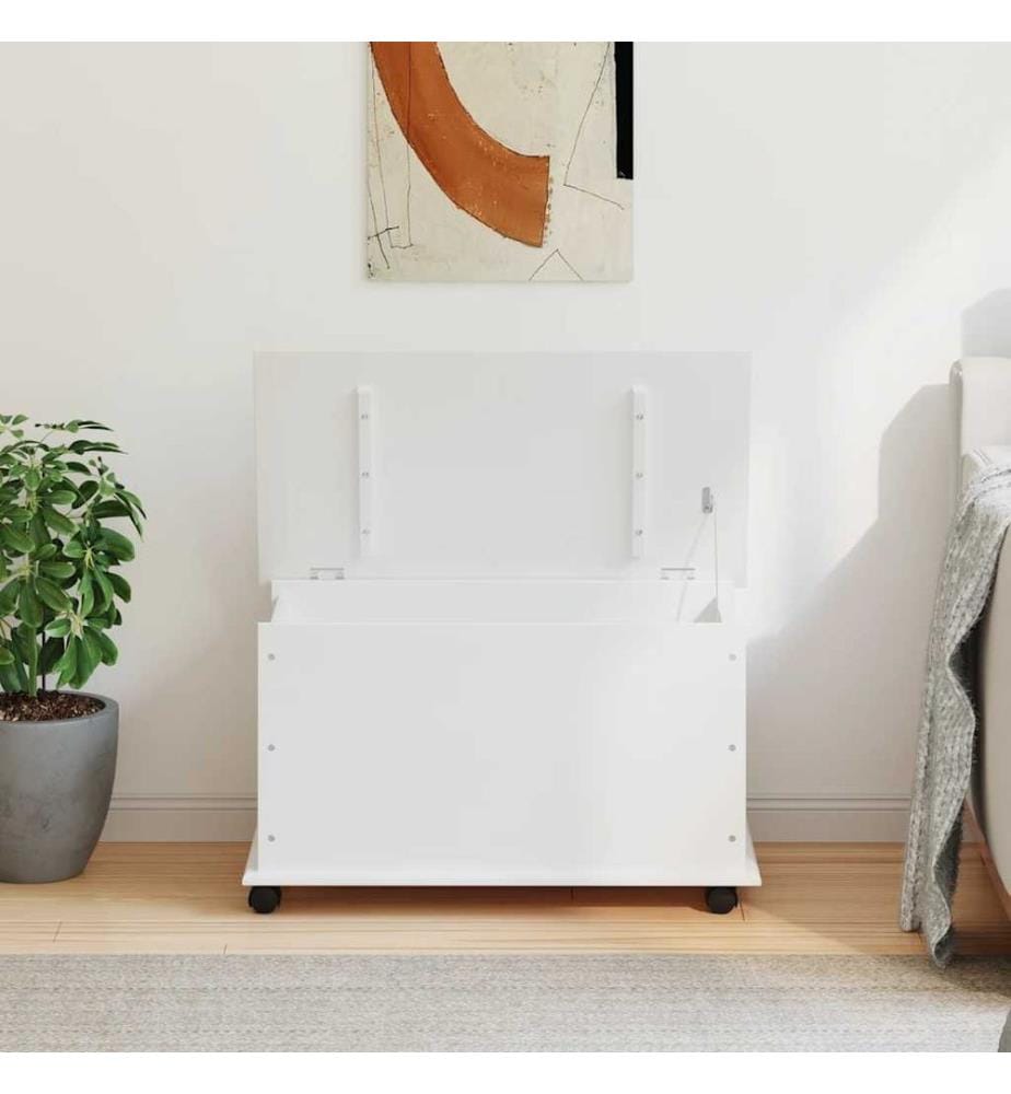 Truhe mit Rollen ALTA Weiss 73x39,5x43 cm Massivholz Kiefer