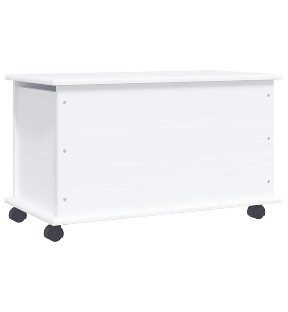 Truhe mit Rollen ALTA Weiss 73x39,5x43 cm Massivholz Kiefer
