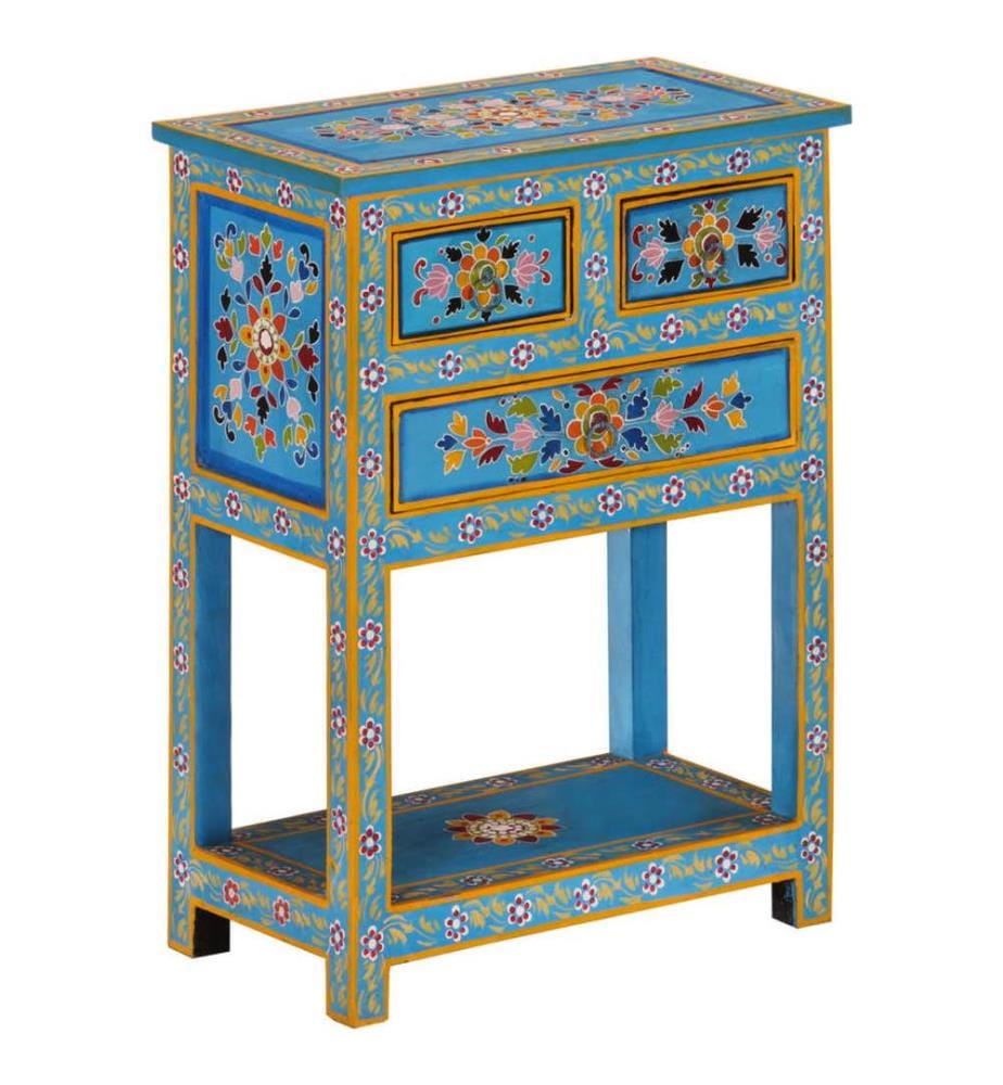 Buffet turquoise 55x30x76 cm bois massif de manguier