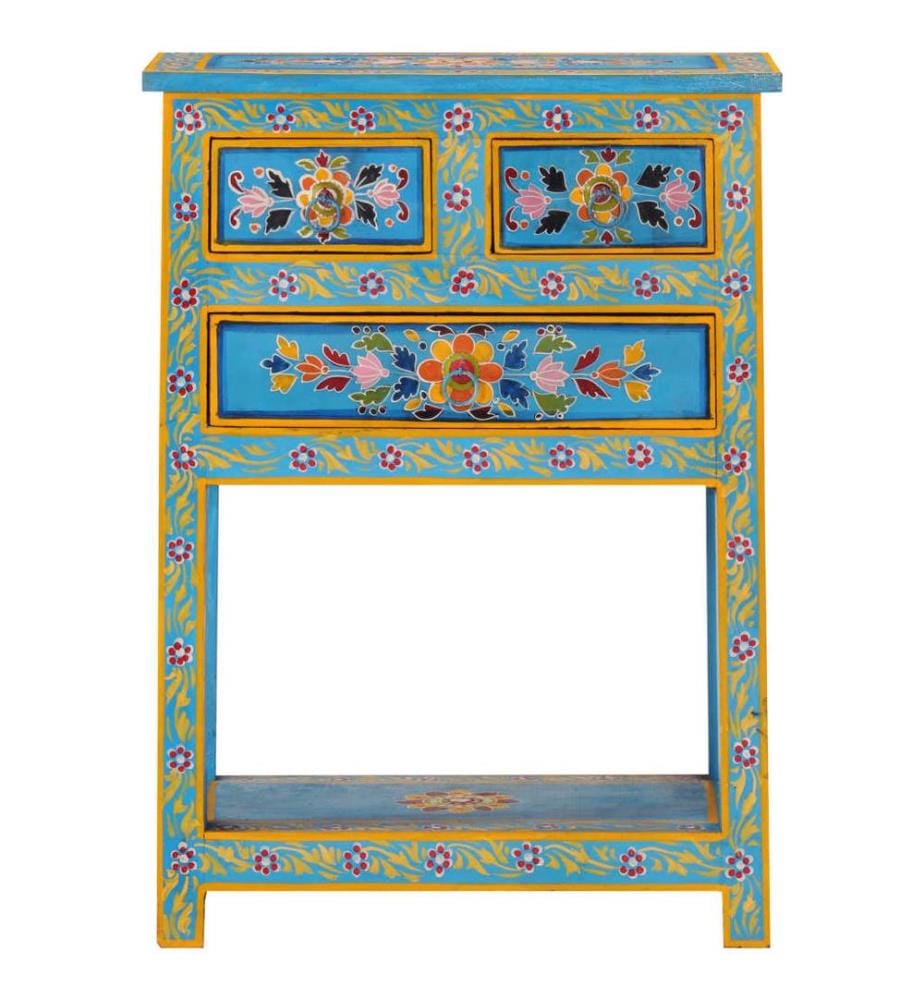 Buffet turquoise 55x30x76 cm bois massif de manguier