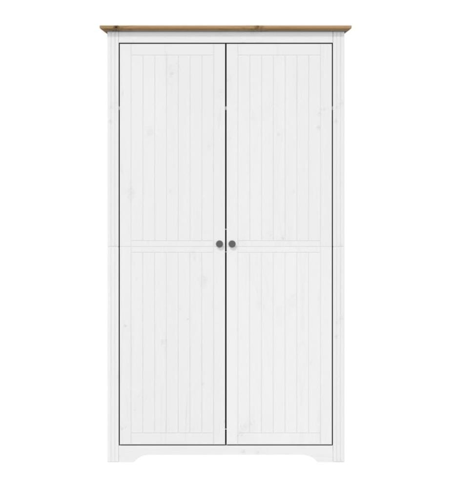 Kleiderschrank BODO Weiss und Braun 99x53,5x173 cm Kiefernholz