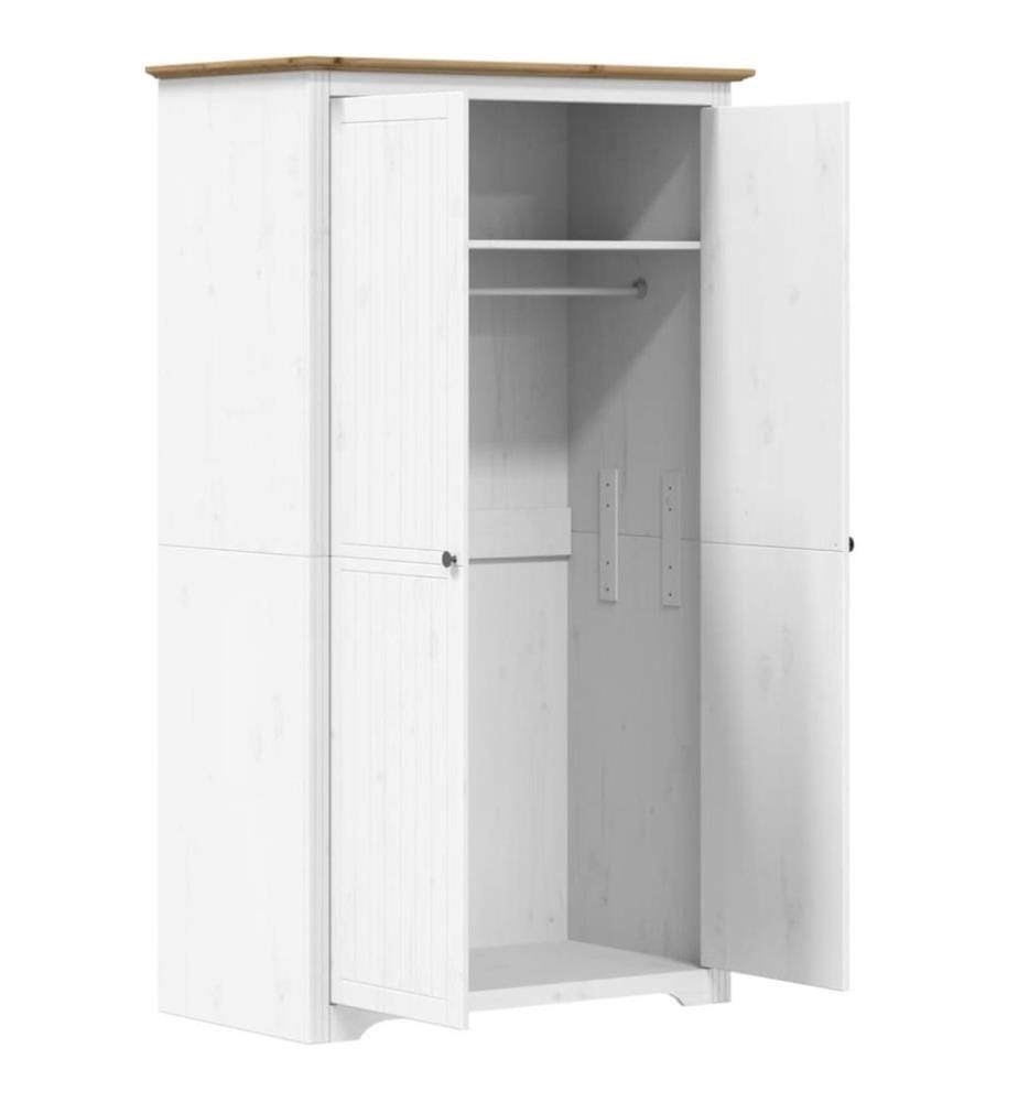 Kleiderschrank BODO Weiss und Braun 99x53,5x173 cm Kiefernholz