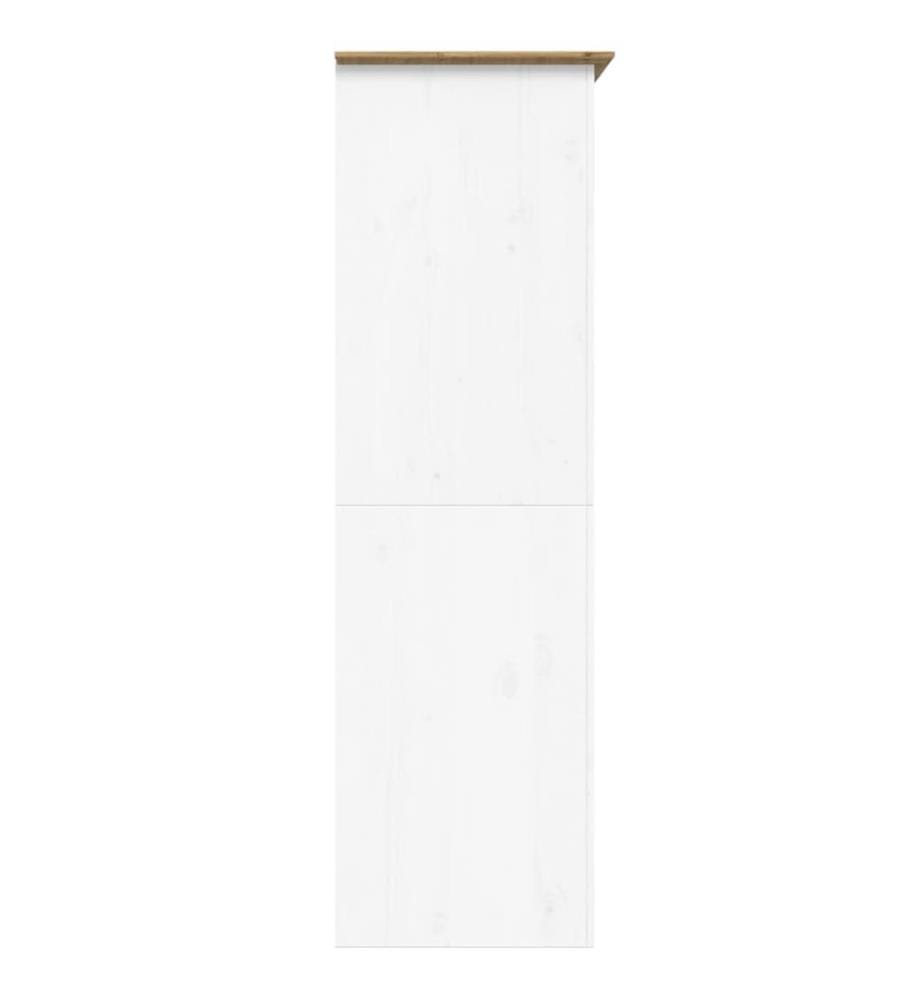Kleiderschrank BODO Weiss und Braun 99x53,5x173 cm Kiefernholz