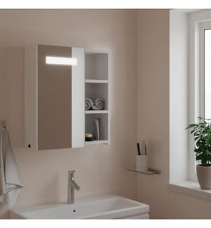 Armoire de salle de bain à miroir avec LED blanc 45x13x52 cm