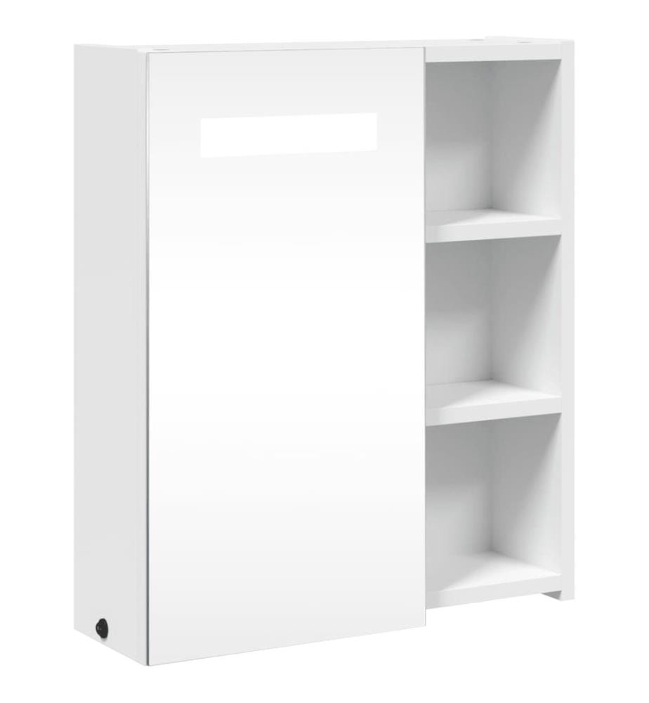 Armoire de salle de bain à miroir avec LED blanc 45x13x52 cm