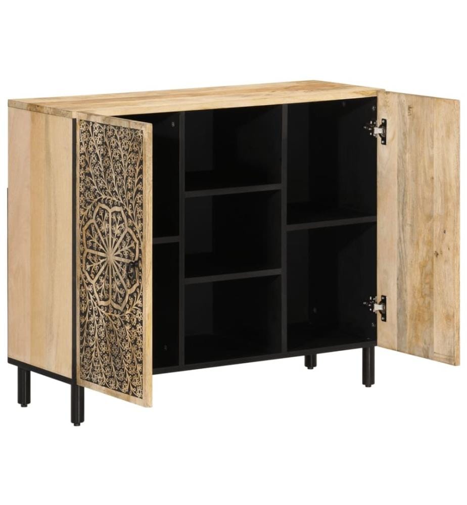 Armoire latérale 90x33x75 cm bois massif de manguier
