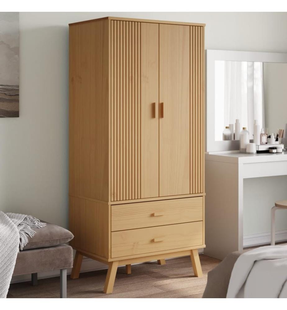Garde-robe OLDEN marron 76,5x53x172 cm bois massif de pin