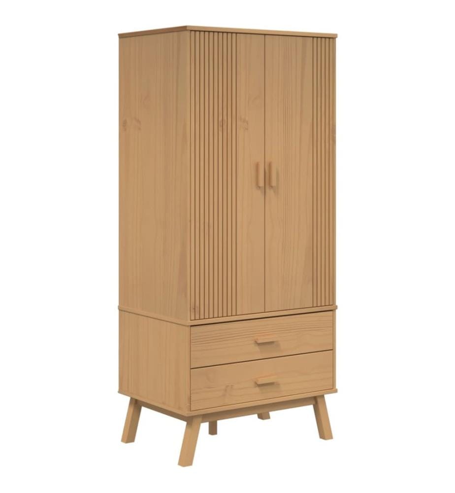 Garde-robe OLDEN marron 76,5x53x172 cm bois massif de pin