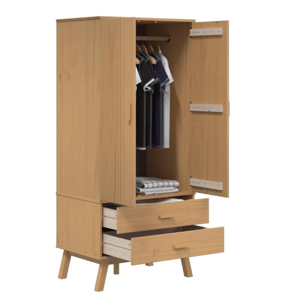 Garde-robe OLDEN marron 76,5x53x172 cm bois massif de pin