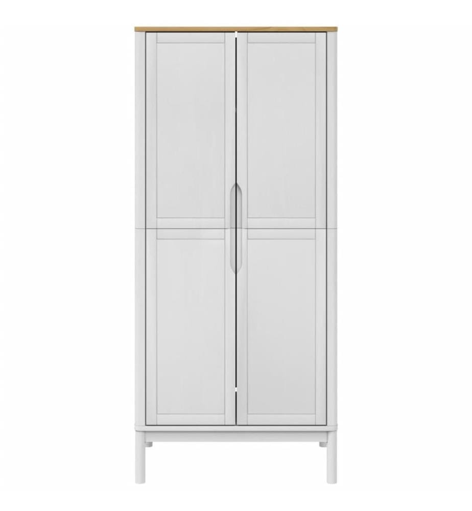Kleiderschrank FLORO Weiss 77x53x171 cm Massivholz Kiefer