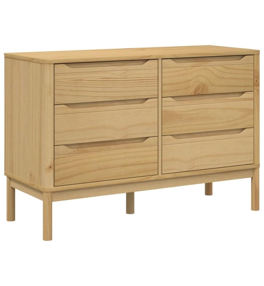 Kommode FLORO Wachsbraun Massivholz Kiefer